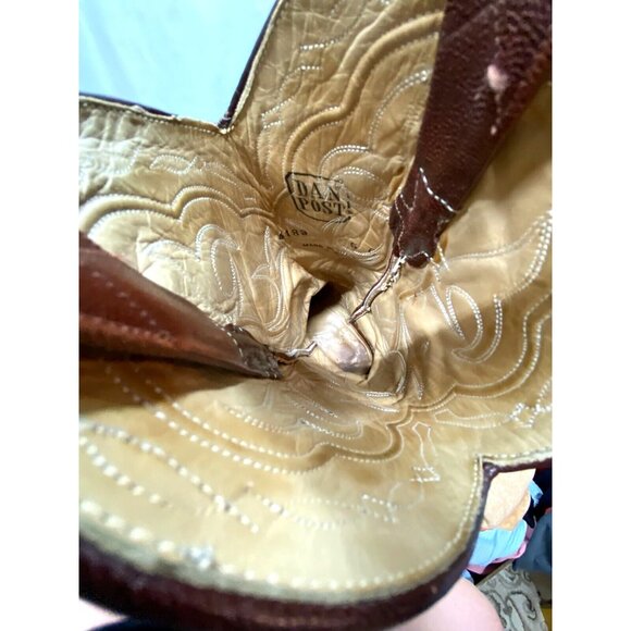 Vintage Dan Post Leather Cowboy Western Boots Womens Size 5 Country Rodeo - Picture 10 of 13